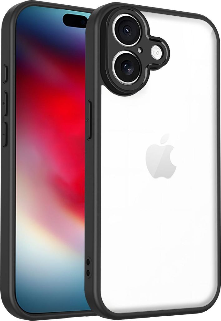 Hülle für iPhone 17 Transparente Rückseite TPU Bumper Stoßfest Handyhülle Schwarz