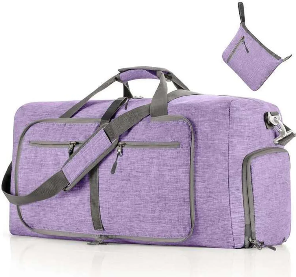 Borsa da Viaggio Pieghevole 115L Viola | Borsone Sportivo Extra Large