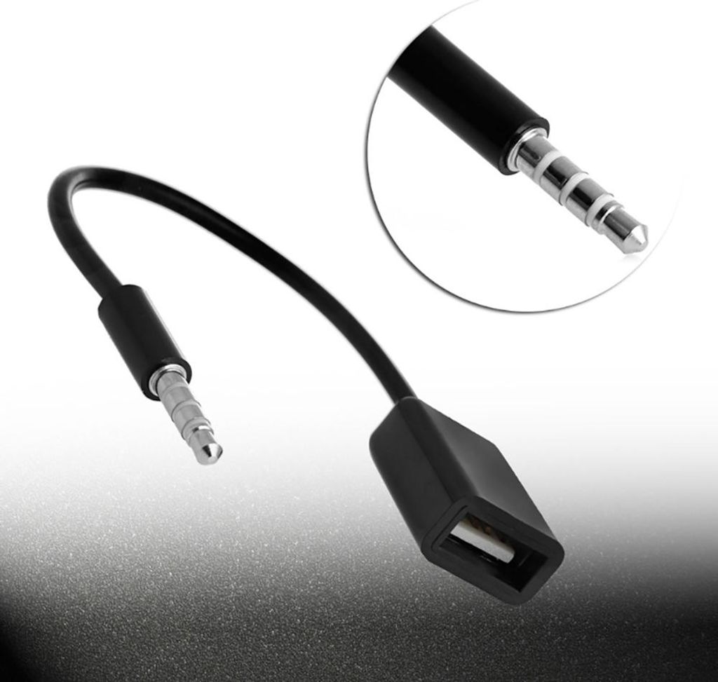 3,5-mm-Audio-Stecker-Buchse auf USB 2.0-Stecker-Buchse-Konverterkabel für Auto-MP3