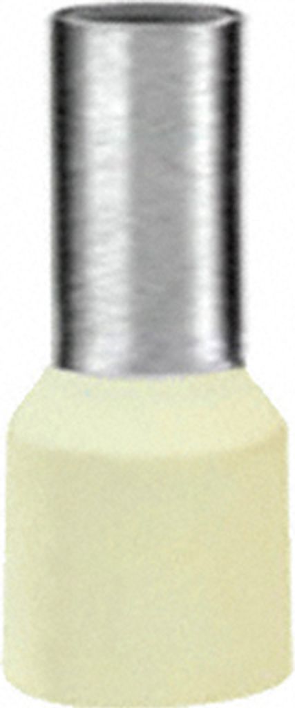 100 x Aderendhülsen-Sortiment - ELFENBEIN - isoliert - 10,0qmm / 10,0mm² L 12mm