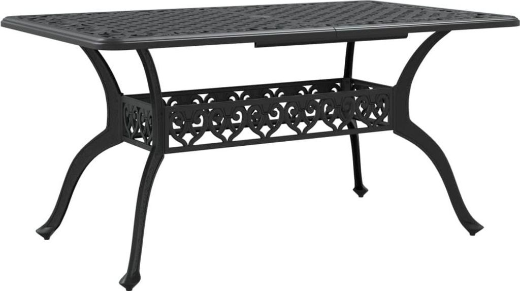 vidaXL Tavolo da giardino nero 150x90x72 cm in fusione di Immagine del prodotto 