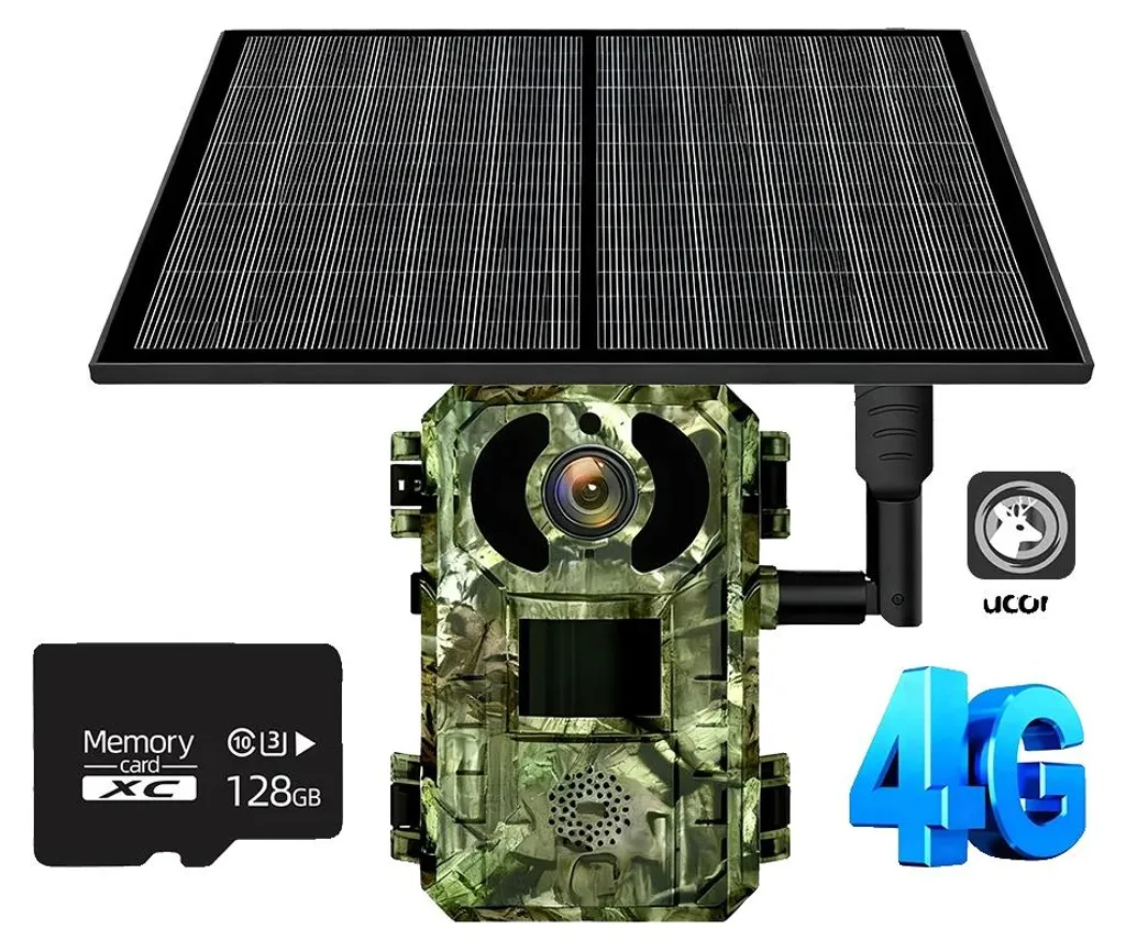 Caméra de surveillance faune 4G UE 128 Go avec alimentation solaire autonome