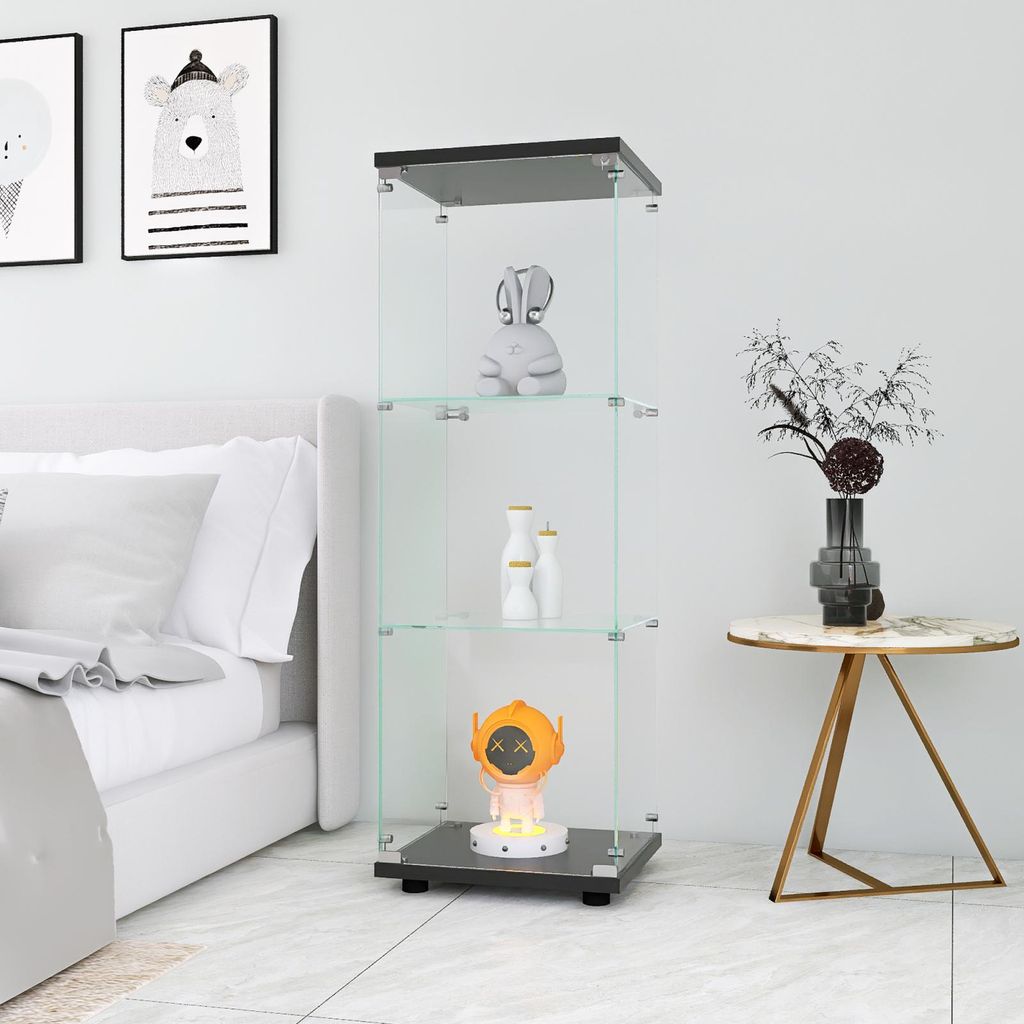 INONEFT: Vitrina moderna de vidrio con 3 estantes, vitrina Imagen del producto 