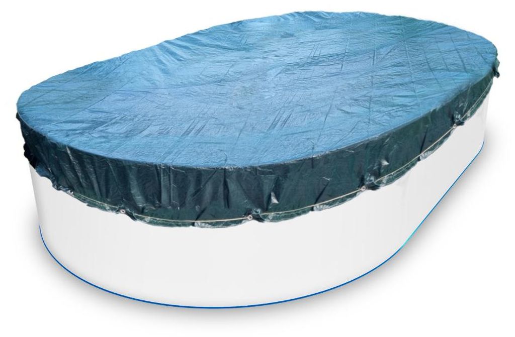 PE Abdeckplane 3,60m x 6,25m achtform/oval Pool Abdeckung Produktbild 