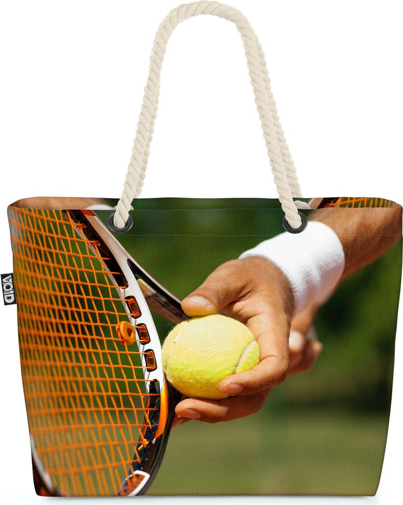 VOID Tennis Aufschlag Schläger Strandtasche Shopper 58x38x16cm 23L XXL Einkaufstasche Tasche Reisetasche Beach Bag