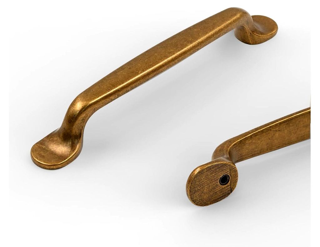 10 Stück Antike Möbelgriffe aus Messing, Schrankgriffe mit 128 mm Lochabstand, Zinklegierung für Schubladen und Küchenschränke