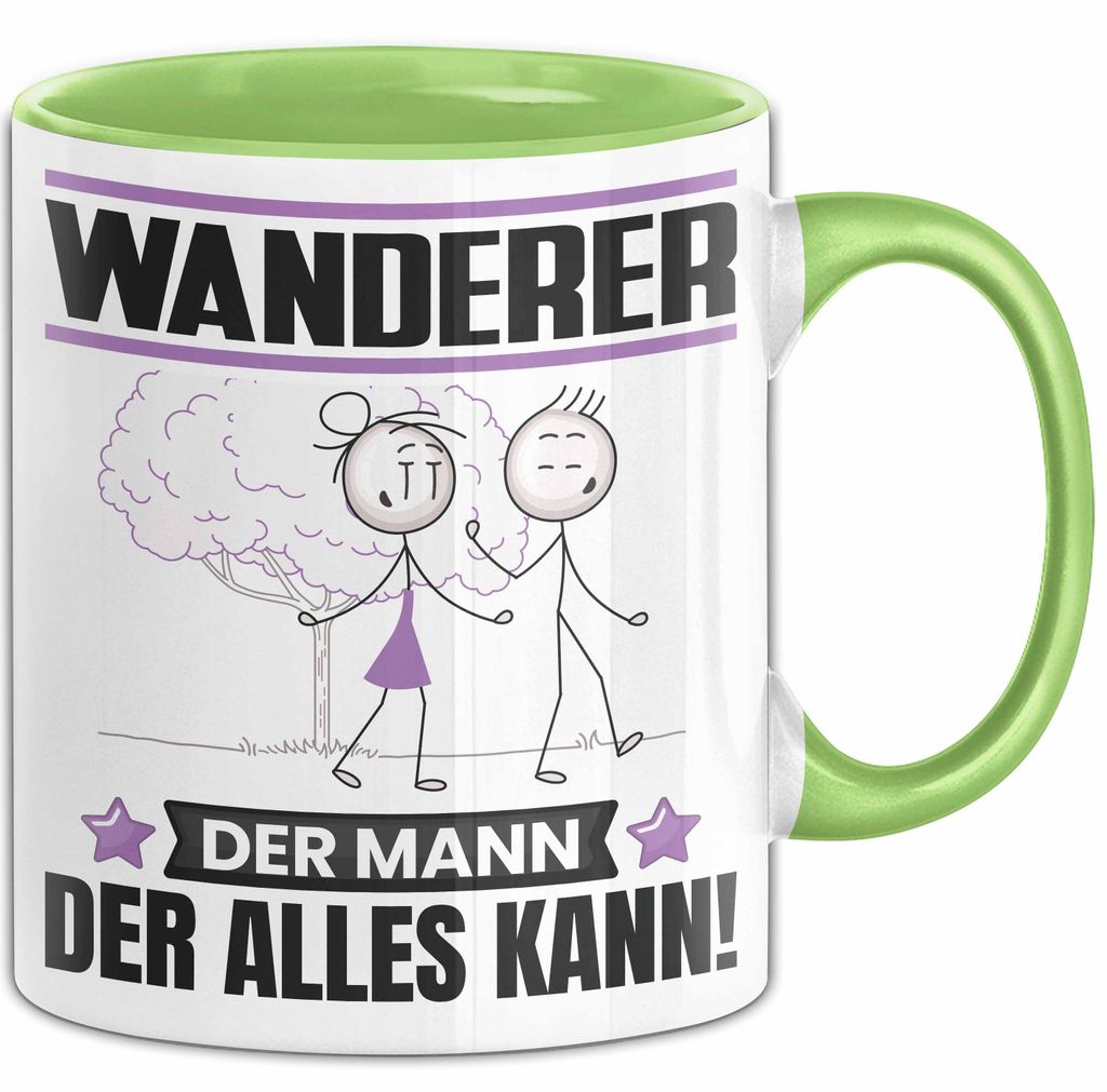 Wanderer Tasse Geschenk für Wanderer Der Mann Der Alles Kann Geschenkidee zum Geburtstag (Grün)