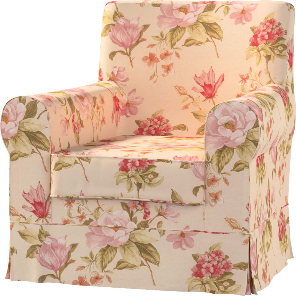 Dekoria Bezug für Ektorp Jennylund Sessel, creme-rosa, Sesselhusse für Ektorp Jennylund