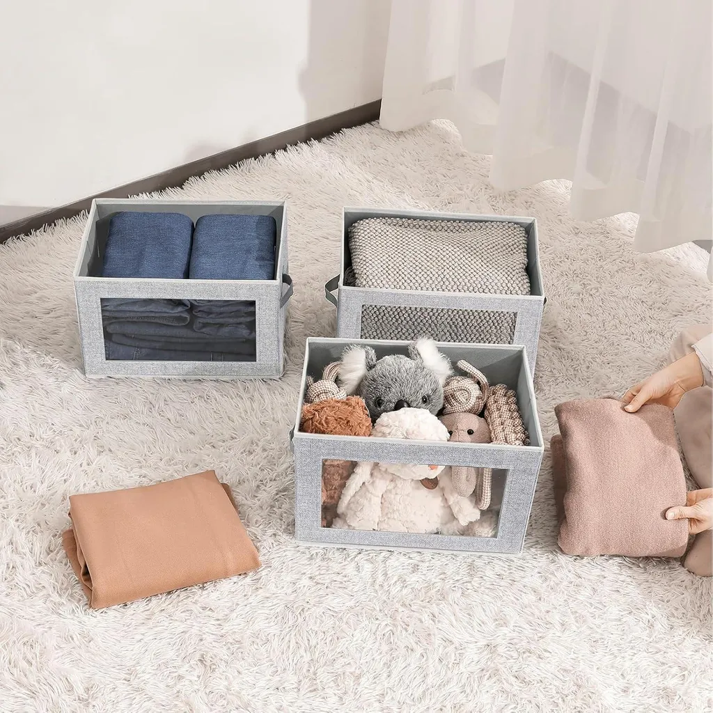 Boîte de Rangement avec Fenêtre Transparente et Couvercle de Protection