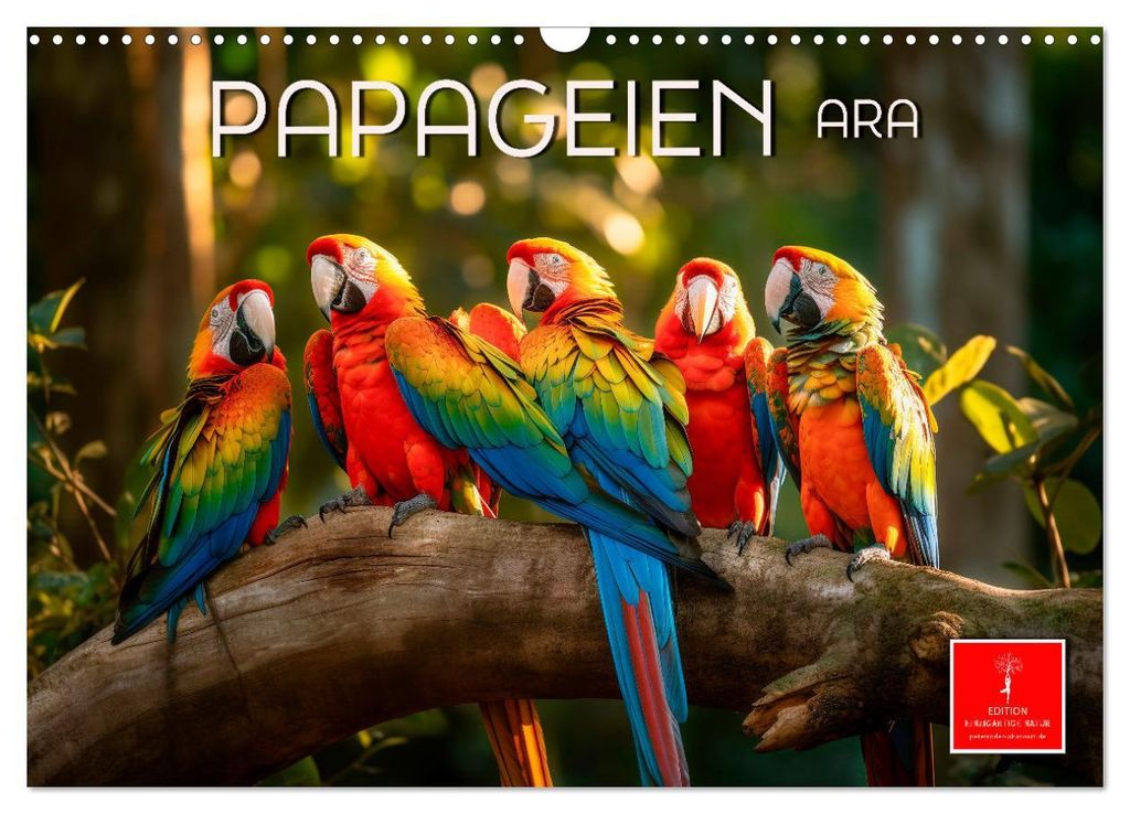 Papageien - Ara (Wandkalender 2027 DIN A3 quer), CALVENDO Monatskalender