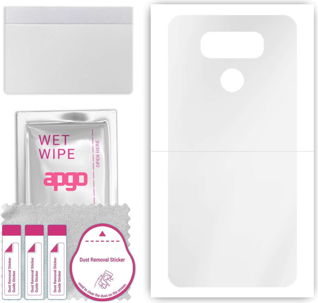 apgo Rückseite Schutzfolie, klar, kompatibel mit LG G6, Hinten Hydrogel-Displayschutzfolie mit Positionierhilfe, kratzfest, einfache Montage