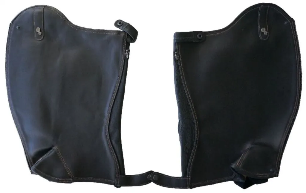Chaps cuir véritable marron taille L avec fermeture éclair renforcée - 4
