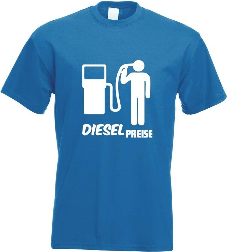 Kiwistar - T-Shirt - royal - Diesel Preise Motiv Bedruckt Funshirt Design Print - mit Motiv Bedruckt - Funshirt Design - Sport - Freizeit - Herren ...