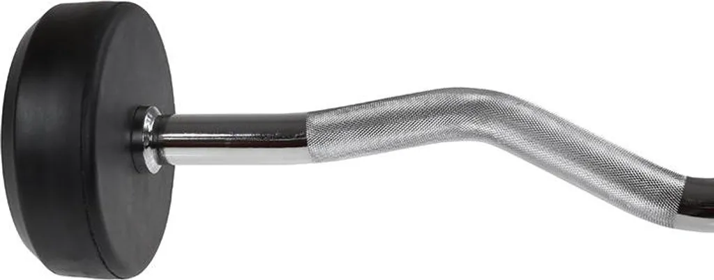Haltère barre EZ de 40 kg caoutchoutée pour exercices de bras complets