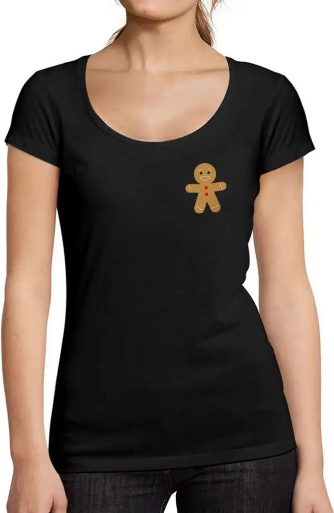 Damen Grafik T-Shirt Kleiner Keks Weihnachten xmas – Little Biscuit Christmas Xmas – Öko-Verantwortlich Vintage Jahrgang Kurzarm Lustige Druck