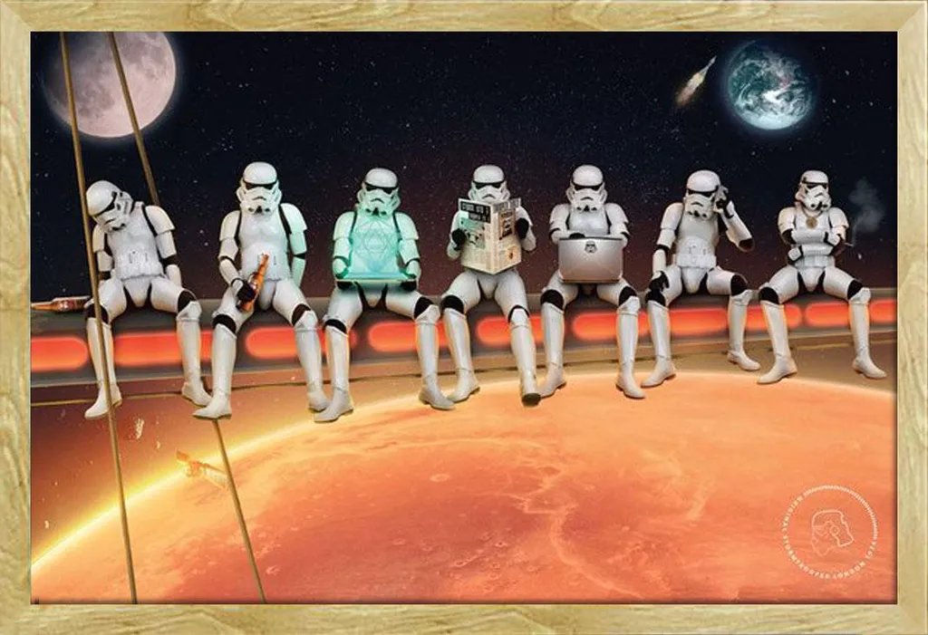 Stormtrooper - Poster - Su trave + cornice rimovibile, Shinsuke® Maxi MDF faggio, vetro acrilico
