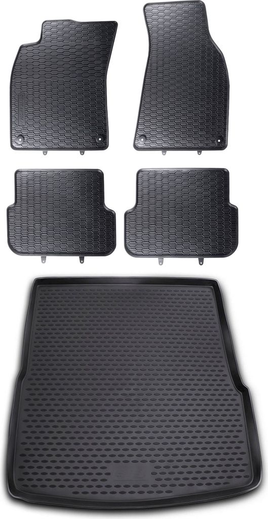 Gummi Kofferraumwanne + Fußmatten Set für Audi A6 4F Avant + Allroad + Quattro