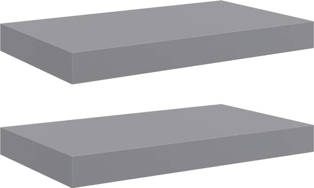 vidaXL Plovoucí nástěnné police 2 ks. Šedé 40x23x3,8cm MDF Obrázek produktu 