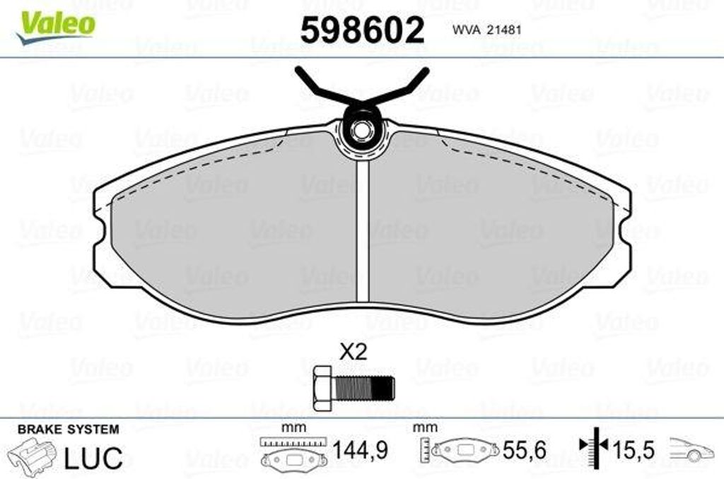 VALEO Bremsbeläge Satz Vorne für FORD MAVERICK (UDS, UNS) 598602