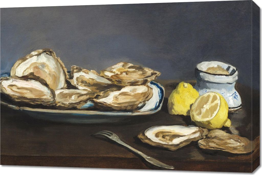 Bild 90x60cm Austern, Edouard Manet Vintage für das Wohnzimmer