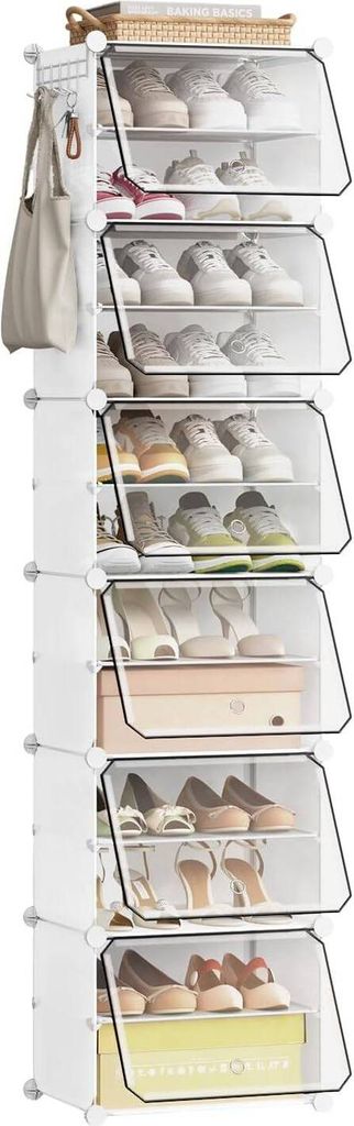 EUGAD Schuhboxen, Schuhregal Kunststoff, mit Haken, Tür, Produktbild 