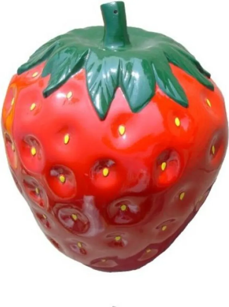 Statue de jardin fraise rouge 45 cm décorative en résine GFK robuste
