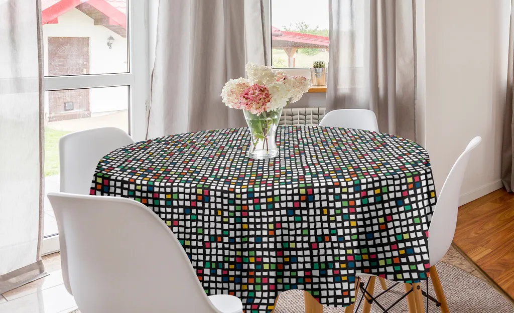 Tovaglia Minimalista Rotonda ABAKUHAUS 150cm Mosaico Multicolore
