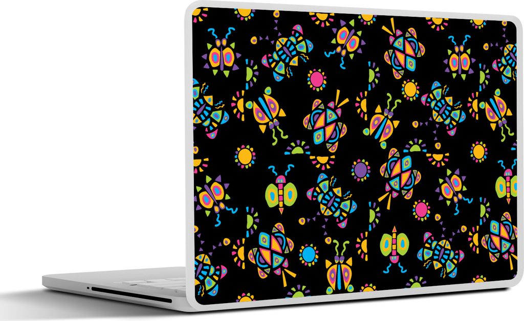 MuchoWow Laptop Aufkleber Sticker Cover Schmetterling - Muster - Insekten 30x21 cm - Sticker für Laptop - Selbstklebend