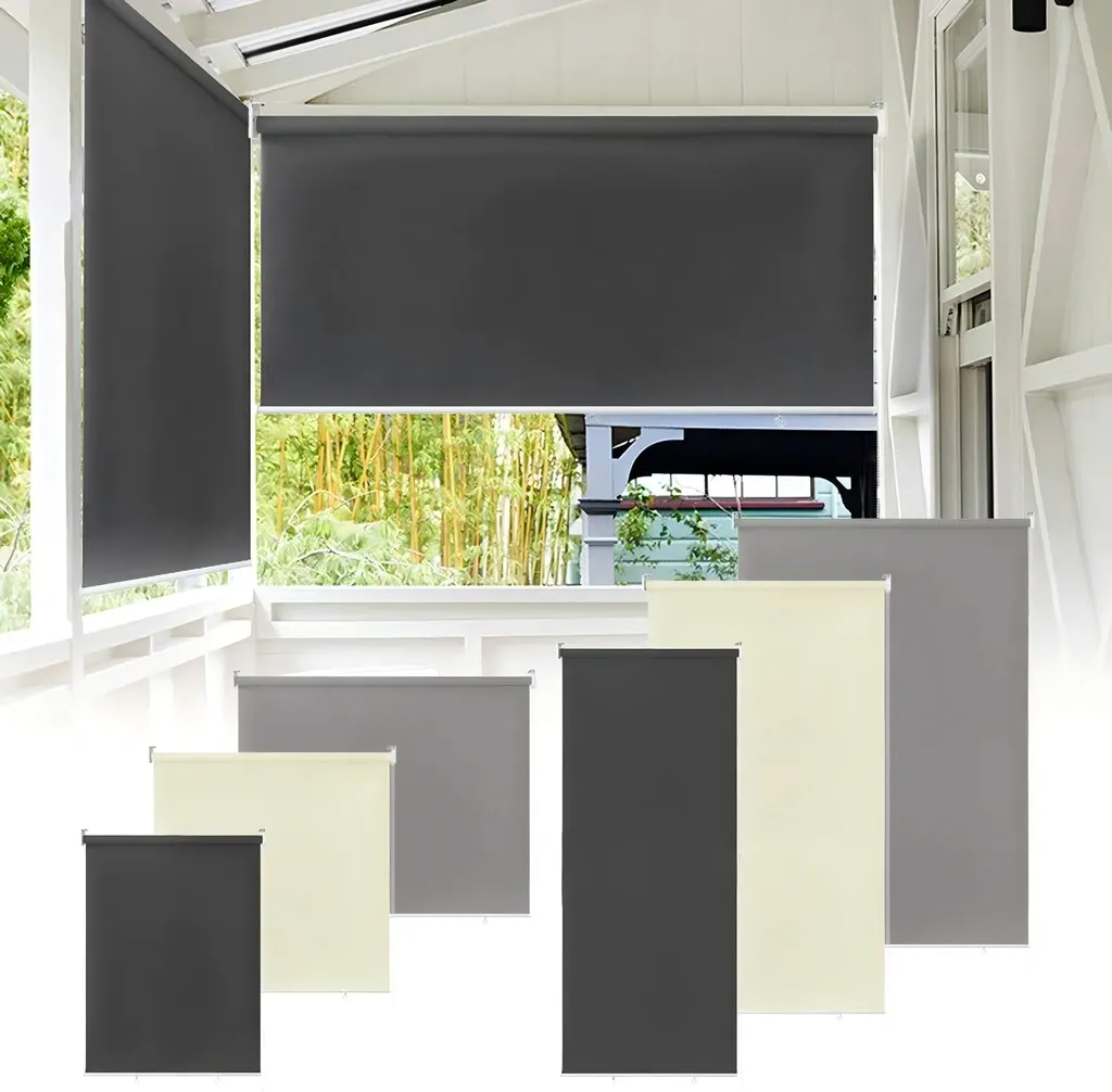 Store Ombrage Balcon Extérieur Vertical Beige pour se Protéger du Soleil