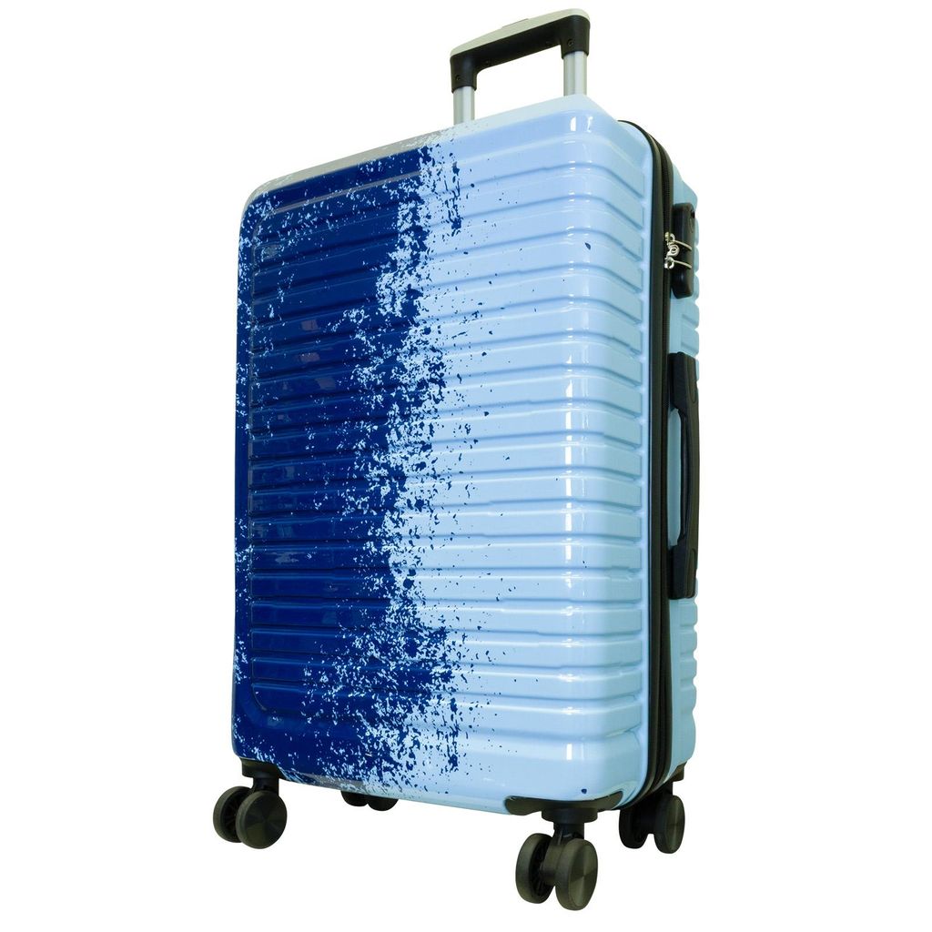 Polycarbonat Mittelgroßer Reisekoffer Sierra 66 cm Hartschale Trolley Größe M hellblau-dunkelblau