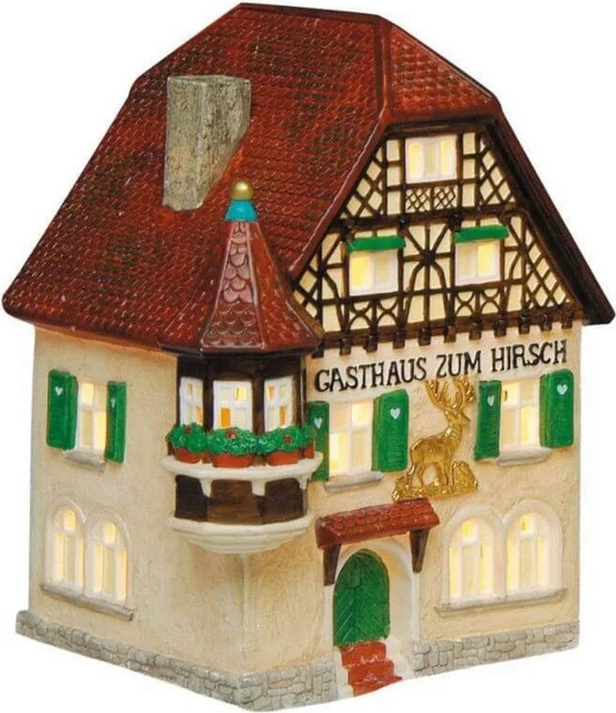 Wurm - Lichthaus Windlicht  Gasthaus Hirsch aus Porzellan, Produktbild 