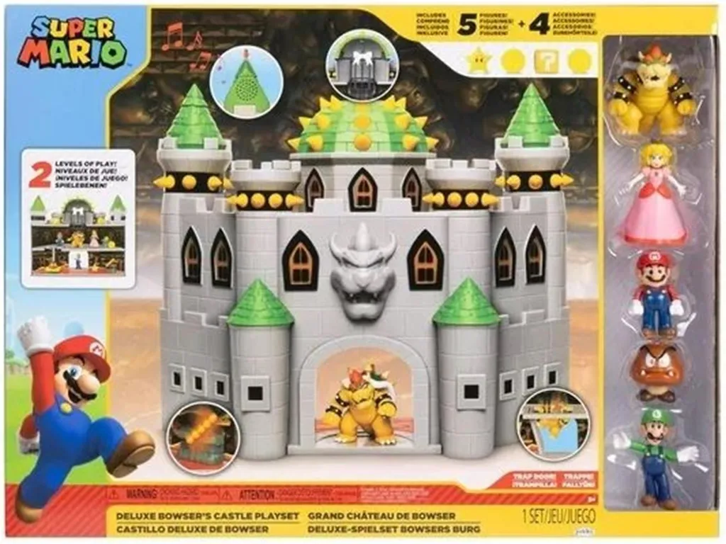 Château de Bowser Super Mario avec Sons et Pièges - Figurine Incluse