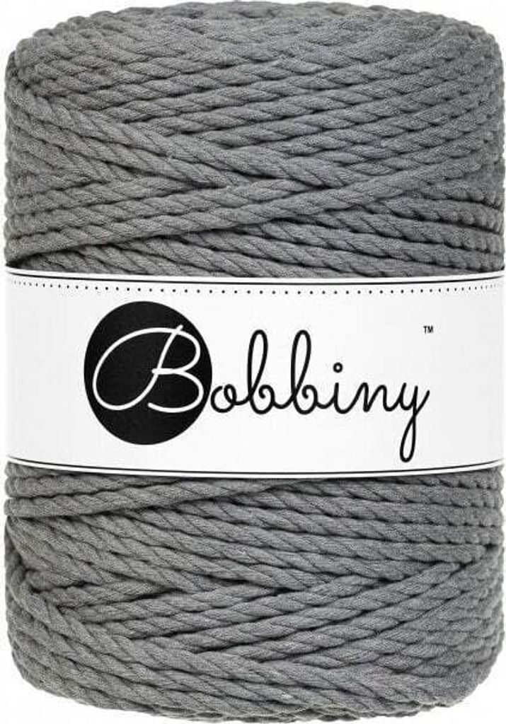 Stone Grey Macrame 3ply Rope 5mm 100m Produktbild 