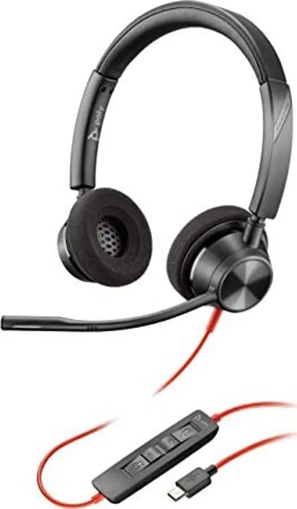 Cuffia Stereo Poly Blackwire 3320 USB-C/A - Audio HD per Call Center