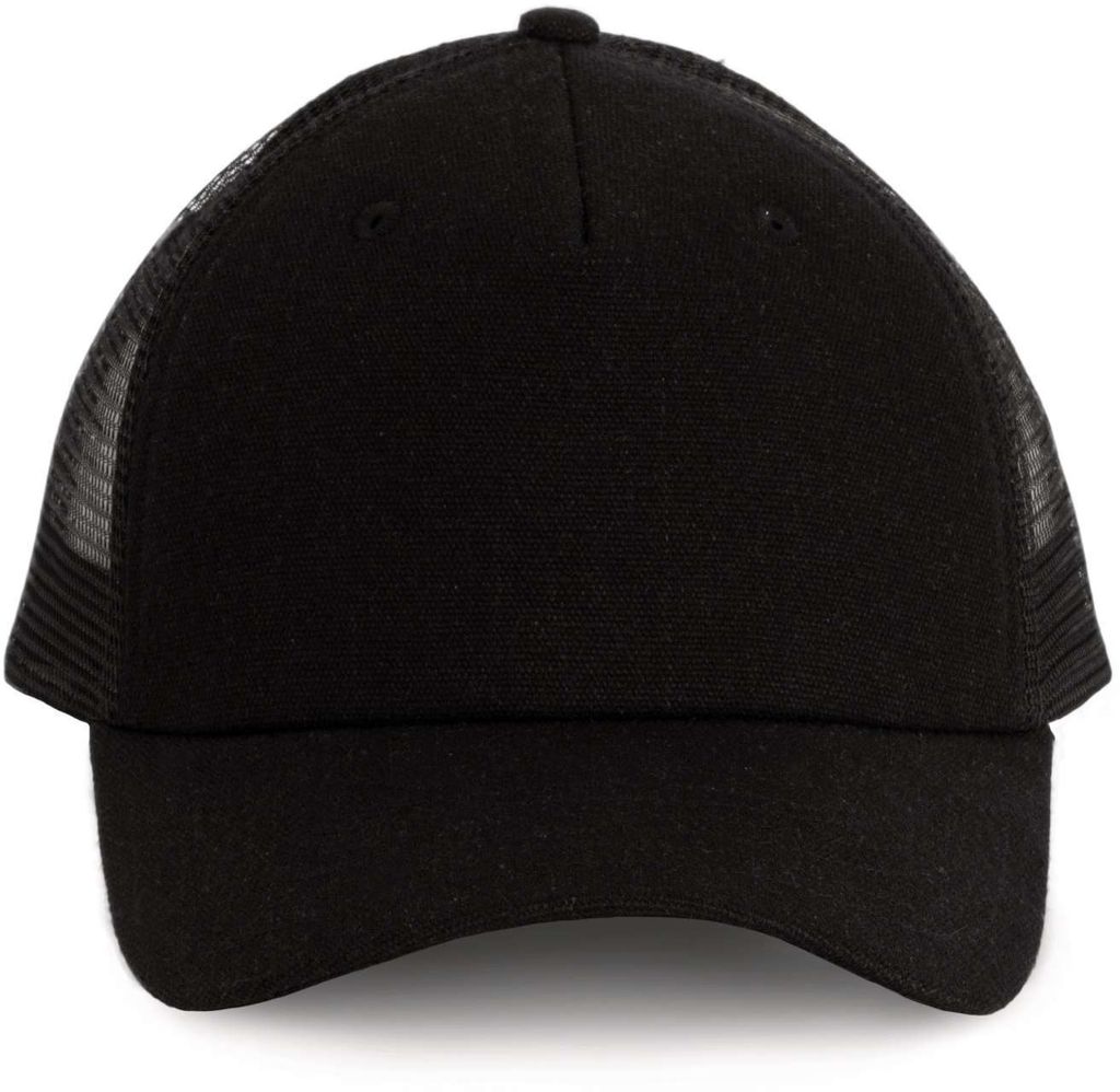 K-Up Herren Kappe Trucker Cap Baseball Cap Snapback Mesh Cap Basecap, Größe:U, Farbe:Black/Black/Black