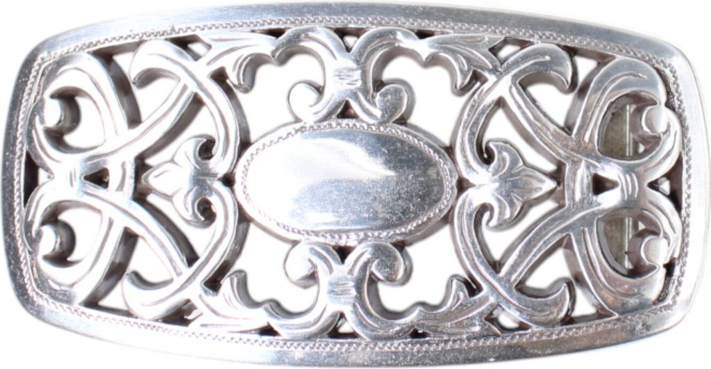 FRONHOFER Modische Gürtelschnalle silber, 3 cm, Damen, florales Muster