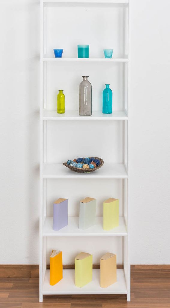 Regal Kiefer massiv Vollholz weiß lackiert Junco 54C - 200 x 60 x 30 cm (H x B x T)