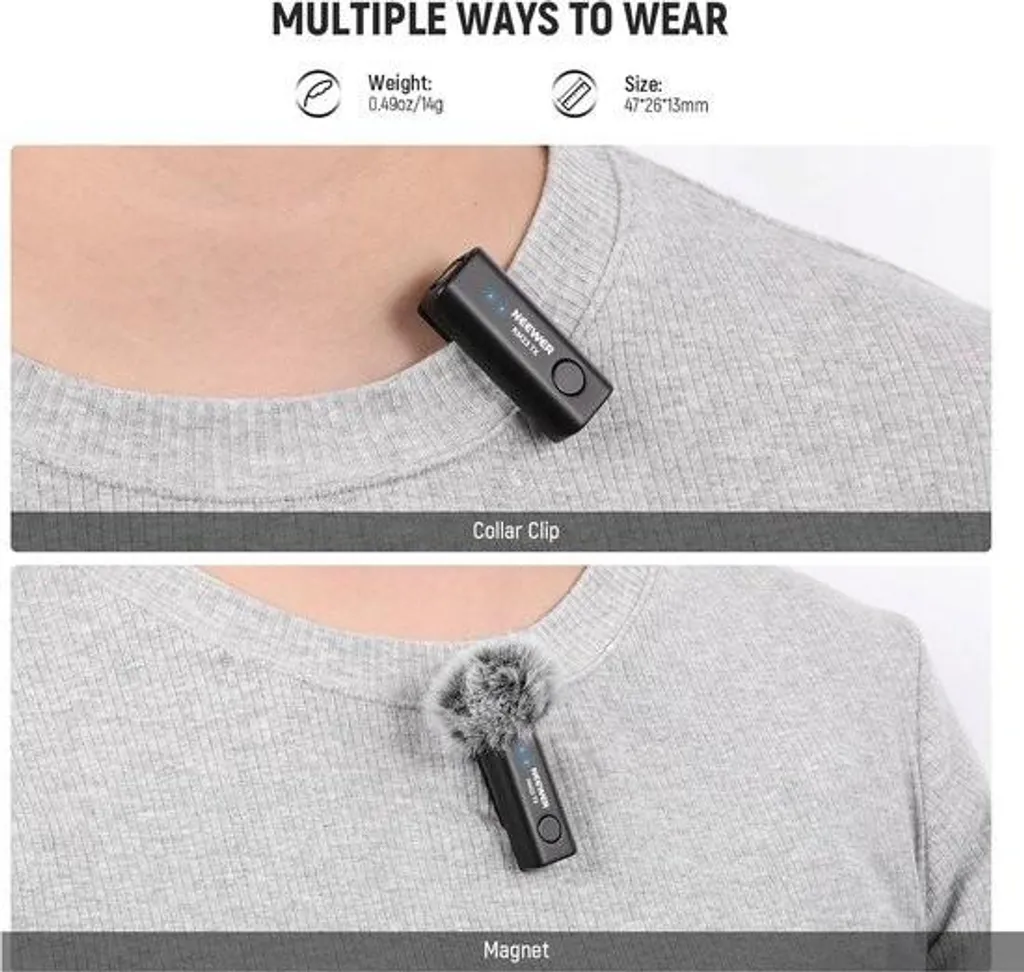 Microphone Lavalier sans fil USB-C pour iPhone 15 avec réduction bruit