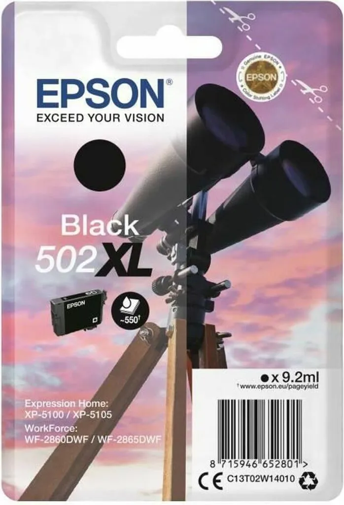 Inchiostro Epson 502 Nero Originale XL | Dettagli Nitidi e Duraturi