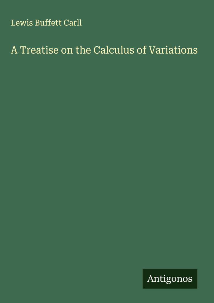 Eine Abhandlung über die Variationsberechnung