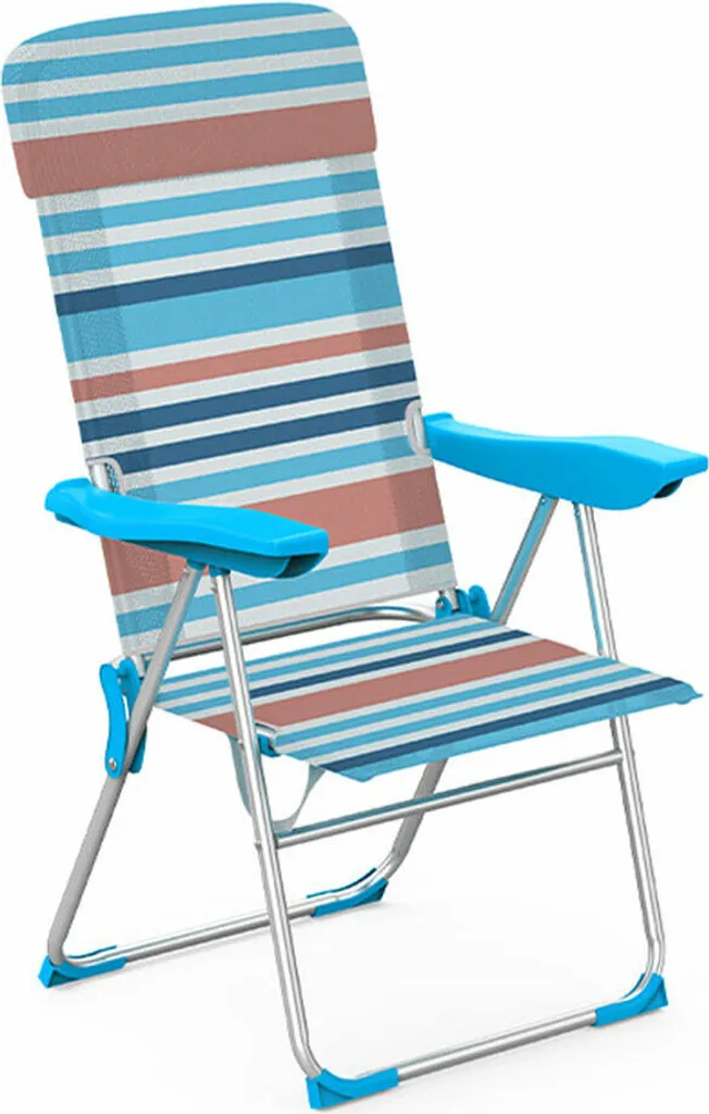 Fauteuil de Jardin Pliant Multi-positions en Aluminium avec Coussin Doux