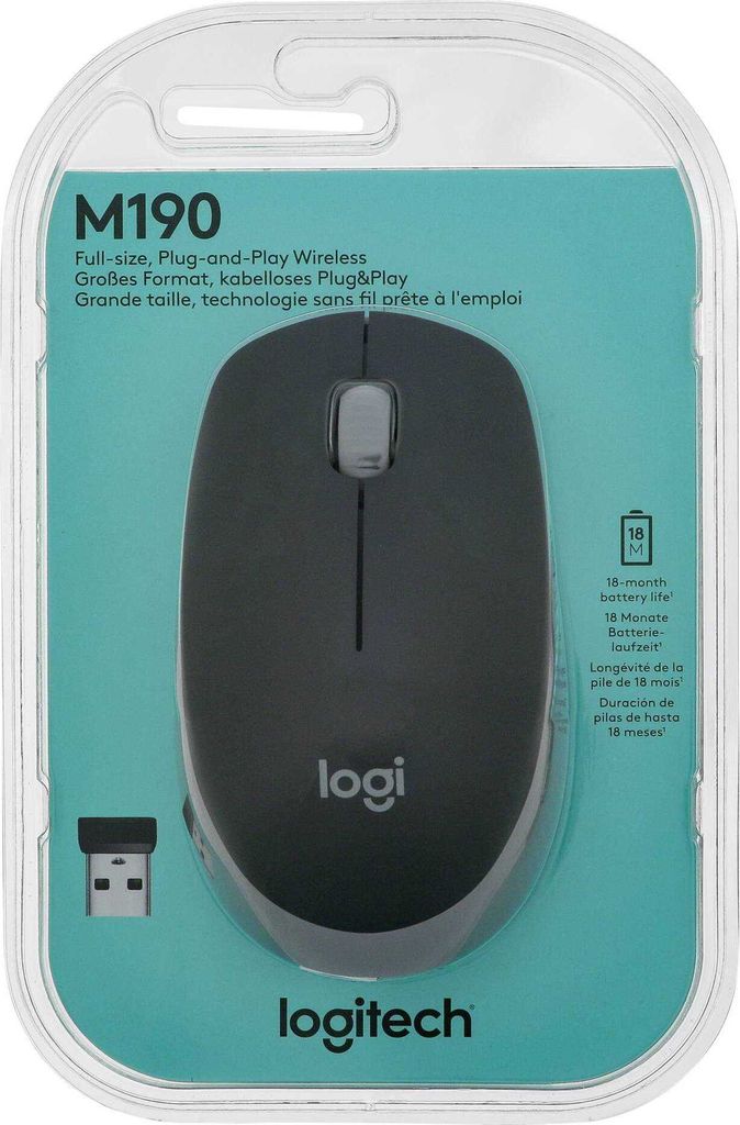 Logitech M190 souris sans fil gris moyen Image du produit 