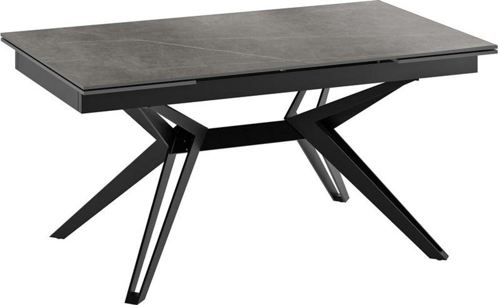 Match 3 - Ausziehbarer Tisch (160/240 x 90 cm) aus schwarzer Keramik