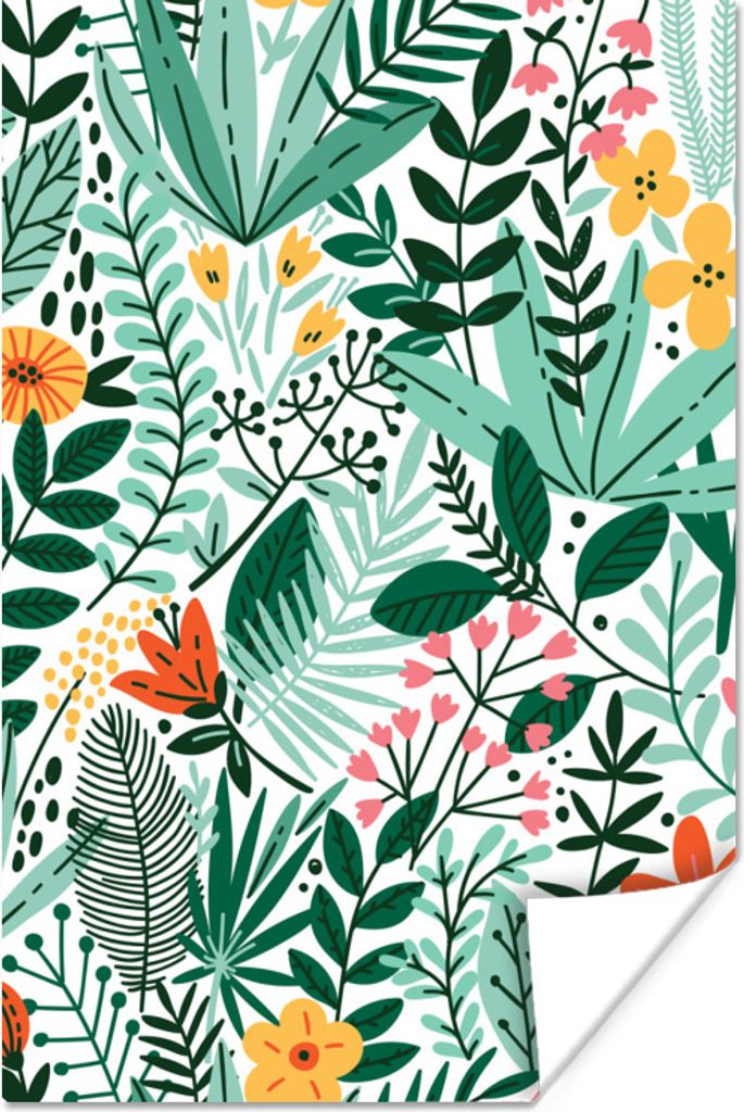 MuchoWow Poster Sommer - Natur - Muster 40x60 cm - Plakate für die Wand - Poster Babyzimmer