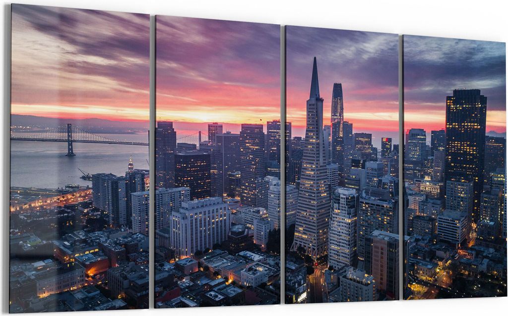 DEQORI Glasbild Echtglas 4x30x60 cm 'Blick auf San Produktbild 