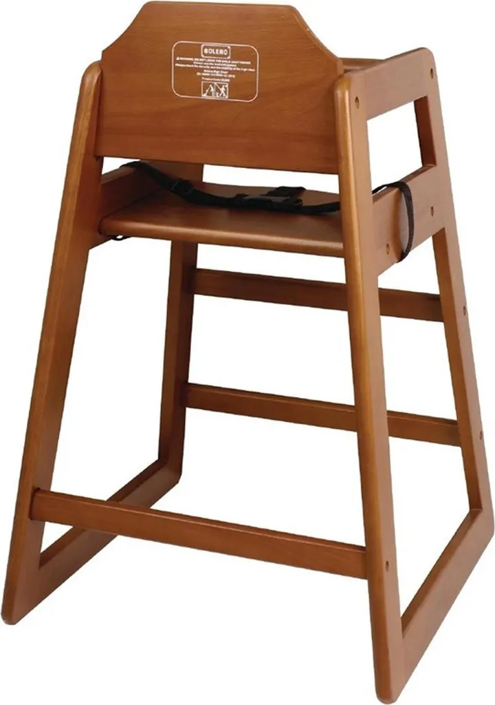 Chaise haute Bolero marron foncé : sécurité et nettoyage facile bois