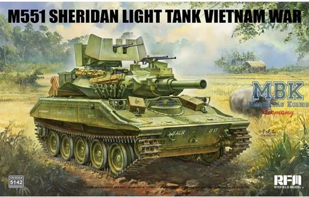 Char Rye Field Model RM-5142 M551 Sheridan Vietnam Échelle 1/35