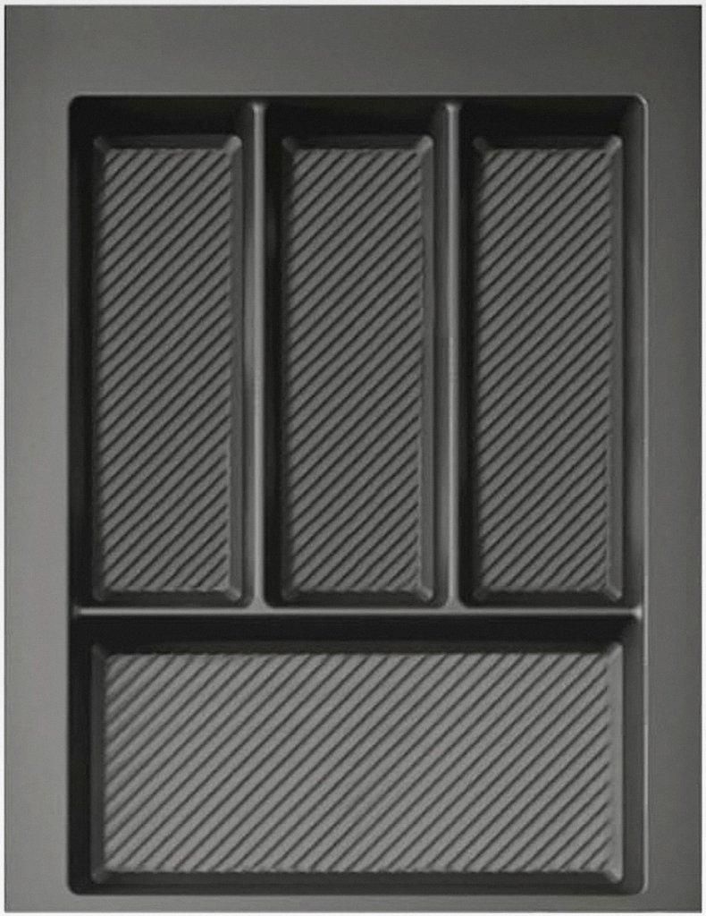 Besteckkasten für Schubladen 40 cm graphit matt 35x49cm – zuschneidbarer (B: 35-29cm) (T: 49-42cm)