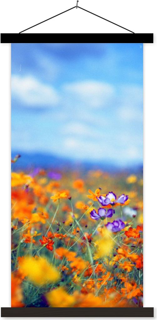 MuchoWow Textilposter Kosmos - Farben - Frühling 40x80 cm mit schwarzem Rahmen - Wandemalerei