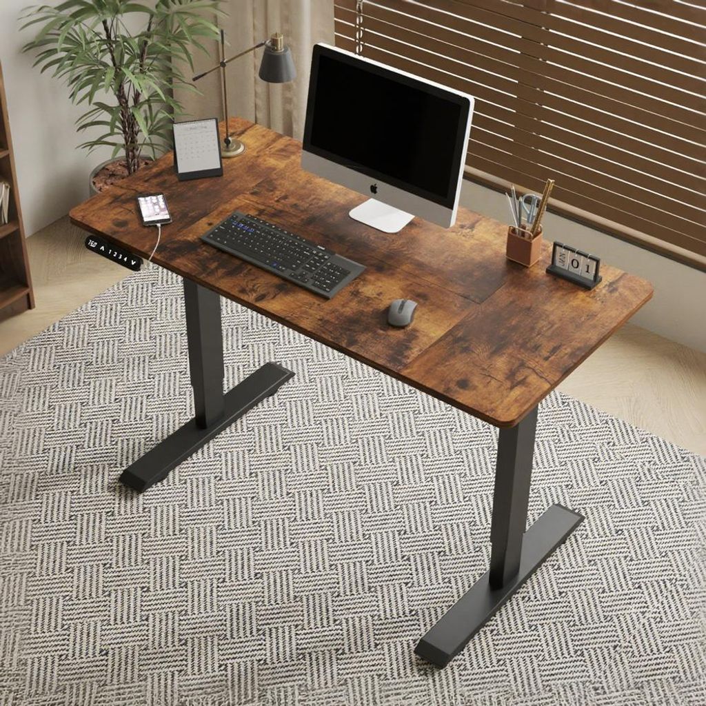 Hilodesk 120cm Höhenverstellbar Schreibtisch Elektrisch für Zuhause und Büro, Memory-Funktion mit 4 Höhen Elektrisch Bürotische Tische, Rollen...